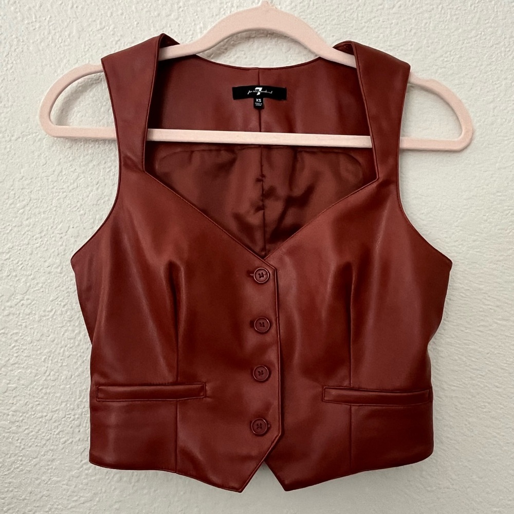 Faux leather vest size small